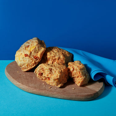Vegan Cheese And Bacon Scones on a Serving Board